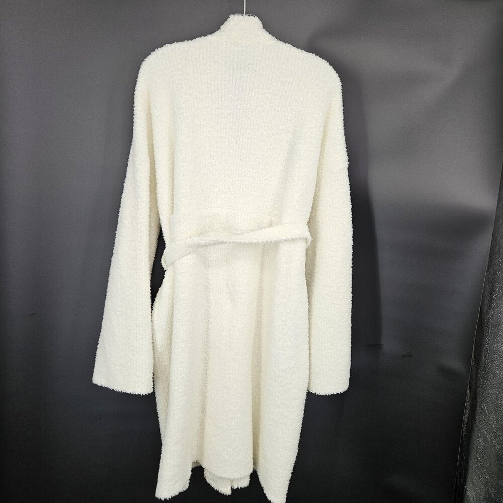 Robe Womens Large White Sherpa Fleece Belted Pockets Cozy Lounge Thick Plush - Picture 9 of 14